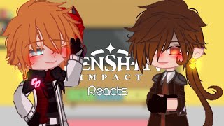 • Fatui Harbingers React To Zhongli x Childe • Genshin Impact • [upl. by Alenas430]