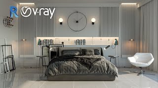 Vray for Revit  Bed Room Interior Rendering In Revit 2022 And Vray 5  5 [upl. by Aveline]