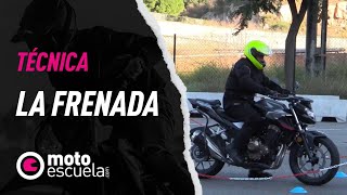 Técnica de frenada en moto  Motoescuela [upl. by Nysa]