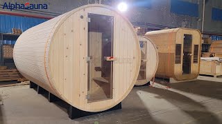 Unlock the Ultimate Sauna Experience with Alphasaunas Outdoor Barrel Sauna with Changing Room [upl. by Mellitz]