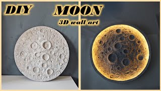 Making MOON lamp  DIY moon 3D textured wall art [upl. by Farland745]