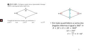 Questão PUCCAMP  Losango [upl. by Eldin]