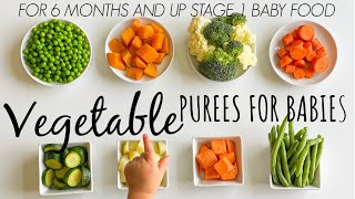 8 VEGETABLE PUREE for babies 6 months and up [upl. by Roxi]