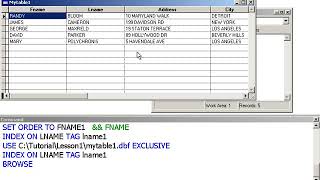 Learn Visual FoxPro  garfieldhudsoncom  Indexing Records Lesson 9 of 30 [upl. by Silberman]