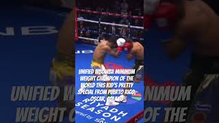 Oscar calazo unified the minimum weight first time ever boxing shorts [upl. by Samale]