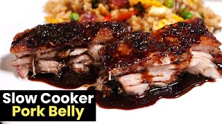 Slow Cooker Pork Belly with a Honey Soy Glaze [upl. by Cobby487]