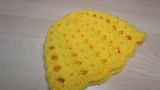 Crochet Uncinetto Cappellino Giallo Tutorial [upl. by Ibbor]