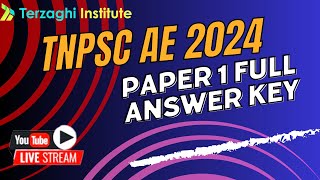 TNPSC AE 2024 PAPER 1 FULL ANSWER KEY [upl. by Marya124]