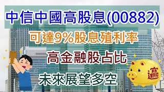 中信中國高股息00882可達9股息殖利率、金融股占比高、未來展望多空 00882 中信中國高股息 殖利率 金融股 0056 [upl. by Nnaylloh921]