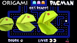 How to make Origami Pacman in real life by Jeremy Shafer [upl. by Aicirtak191]