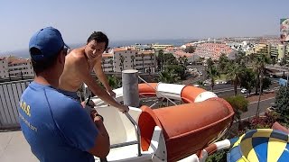 Dangerous Tornado Water Slide at Aqualand Costa Adeje [upl. by Eelyab]