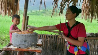 17 Years Old Single Mother Make a Millstones  Corn Milling To Cooking For Children  Ly Tieu Quan [upl. by Audrey]