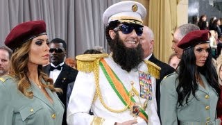 Sacha Baron Cohen Spills Ashes on Ryan Seacrest at Oscars [upl. by Cirilla]