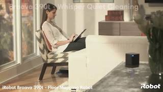 iRobot Braava 390t  Whisper Quiet Floor Cleaning  Dry amp Damp Mopping [upl. by Atikram]