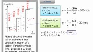 Finding Acceleration from a Ticker Tape Chart  Example  Force and Motion [upl. by Seaman]