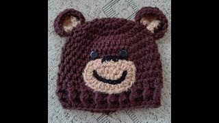 TUTORIALNewborn baby bear beannieCrosetam caciula ursulet nou nascut [upl. by Karolina]