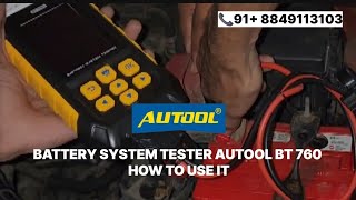 DIGITAL BATTERY TESTER AUTOOL BT 760  91 8849113103  autool automobile batterytester [upl. by Aydan528]