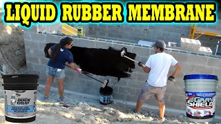 How to seal Concrete amp CMU block walls and foundations with Liquid Rubber Waterproof Coatings DIY [upl. by Damiano]