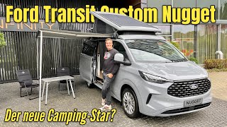 Ford Transit Custom Nugget 2024 Der neue CamperVan im Check  Roomtour  Preis [upl. by Yrahk]