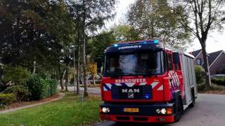 141016 Prio 1 3x aankomst Brandweer Zuidwolde en Noodhulp Politie bij woningbrand Zuidwolde [upl. by Helbona]