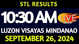 Stl Result Today 1030 am draw September 26 2024 Thursday Luzon Visayas and Mindanao Area LIVE [upl. by Pip423]