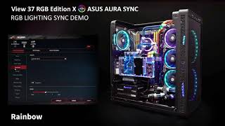 Thermaltake View37 RGB Edition Illumination in Sync with Asus AURA SYNCenabled Motherboard Demo [upl. by Arok]