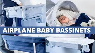 AIRPLANE BABY BASSINETS  HOW THEY WORK amp HOW TO BOOK THEM  INTERNATIONAL TRAVEL DURING COVID 19 [upl. by Oberon]