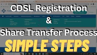 CDSL Easiest Registration amp Share Transfer Process  Cdsl se share transfer kaise kare [upl. by Atrim]