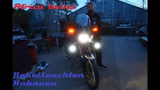 Africa Twin  CRF1000  Zusatzscheinwerfer  Nebelleuchten  Anbau  Anleitung [upl. by Asabi]