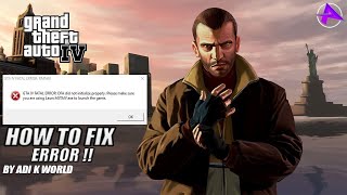 HOW TO FIX GTA IV FATAL ERROR  DFA DID NOT INITIALIZE PROPERLY IN WINDOWS 10  Fetal Error [upl. by Adelind]