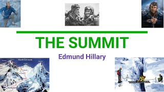 THE SUMMIT by Edmund Hillary  Summary [upl. by Ailic]