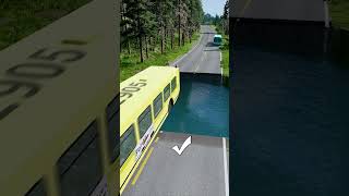 Bus vs water pit 31  carsvswaterpit beamngdrive doubleflatbedtrailertruckvsspeedbumps [upl. by Pfeifer645]