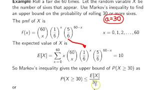 Markovs inequality  Example 1 [upl. by Elberta]