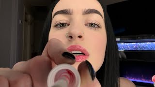 ASMR Applying Lip Gloss On Me amp You  Gum Chewing [upl. by Kano83]