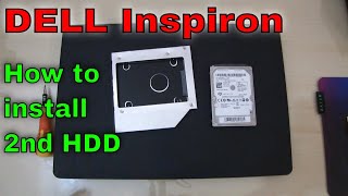 Dell Inspiron 5555 5558 5559  How to install Second HDD  SSD using Caddy [upl. by Alberic]