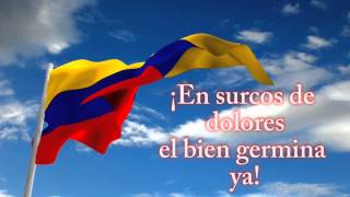 Himno Nacional de Colombia con letra 3D HD [upl. by Gebelein]