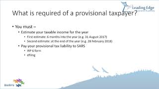 South African Provisional Tax Guide  First Payment [upl. by Ludwog]