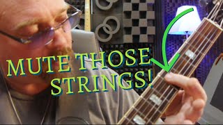 String Muting One Note 6 Simple Rhythmic Exercises [upl. by Guzel]