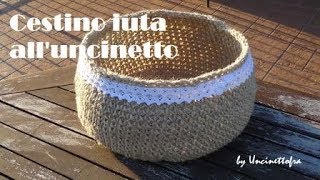 cestino iuta alluncinetto tutorial video 2 [upl. by Schroder]