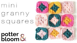 HOW TO CROCHET a Mini Granny Square  free pattern [upl. by Shere]