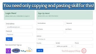 How to Create a Responsive Login and User RegistrationSignup Form using Bootstrap PHP and MySQL [upl. by Nolana331]