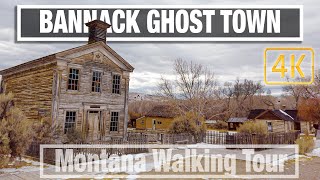 Ghost Town Walking Tour  Bannack Montana  4K City Walks  Virtual Travel Walking Treadmill Walk [upl. by Troth]