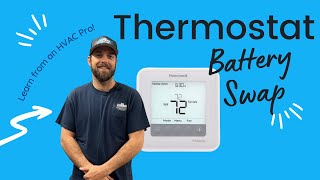 How to Change Batteries on a Thermostat Honeywell T6 Pro Series DIY [upl. by Heindrick]