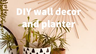 Cheap diy wall decor and plants pot [upl. by Gromme]