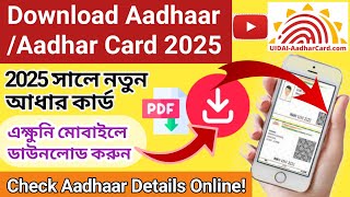 How to Download Aadhaar Card amp Check Your Details Online in 2025  Aadhar Card Download Kaise Kare [upl. by Mis]