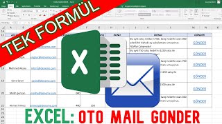 Excel Tek Formül ile Oto Mail Gönderme  Excel MailTo Formülü Kullanımı [upl. by Ahseinet608]