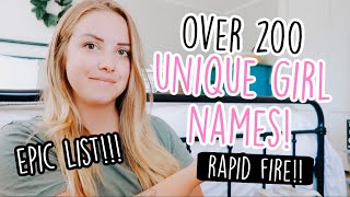 OVER 200 UNIQUE BABY GIRL NAMES EPIC RAPID FIRE [upl. by Yrocej]