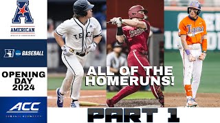 Opening Day Homeruns  2024 College Baseball Highlights  PART 1 [upl. by Lorette]