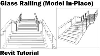 Revit Tutorial  Glass Railing Model InPlace [upl. by Aramoy899]