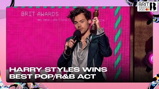 Harry Styles wins Best PopRampB Act  The BRIT Awards 2023 [upl. by Sherill]